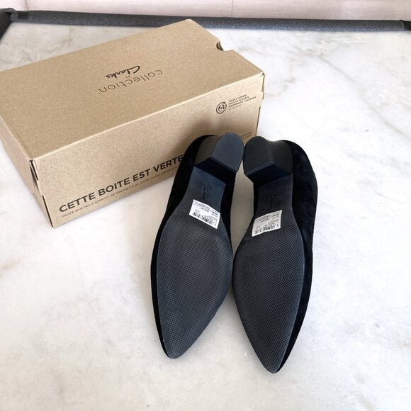 NIB! New in box Clarks black Teresa Step pump / pointed toe shoes, suede leather - Picture 6 of 7